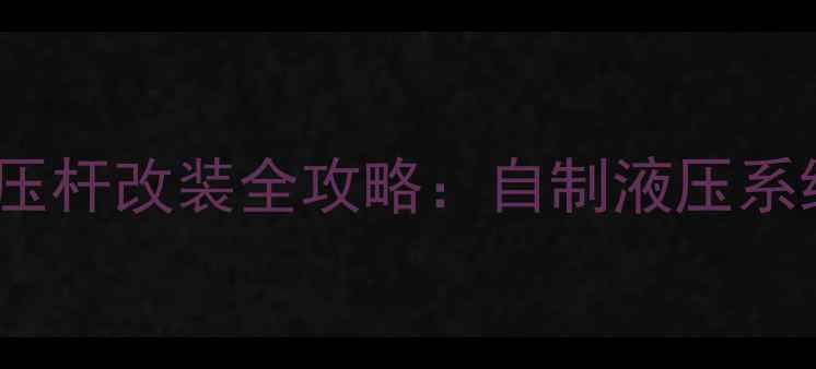 图片 110模型挖机液压杆改装全攻略：自制液压系统提升操控体验
