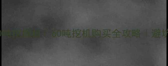 图片 15万能买60吨挖掘机？60吨挖机购买全攻略｜避坑指南+价格