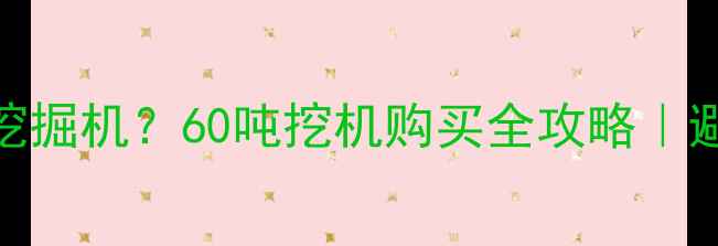 15万能买60吨挖掘机60吨挖机购买全攻略避坑指南价格