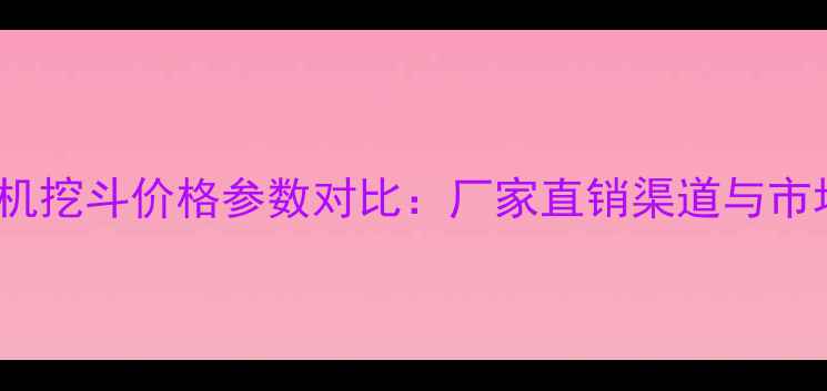 200吨挖掘机挖斗价格参数对比厂家直销渠道与市场行情分析