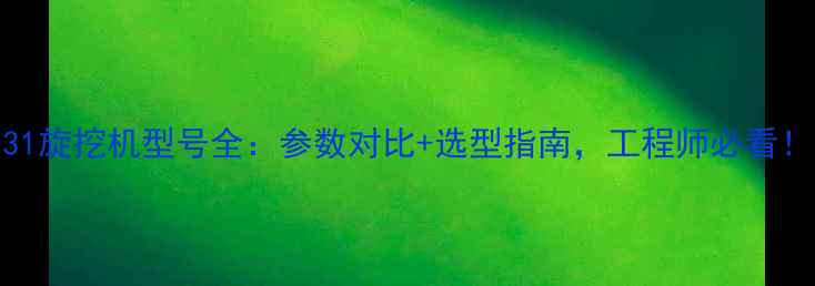 图片 31旋挖机型号全：参数对比+选型指南，工程师必看！