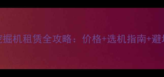 图片 360吨挖掘机租赁全攻略：价格+选机指南+避坑指南2
