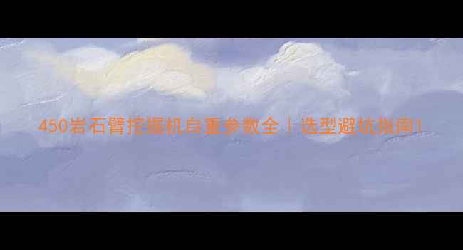 图片 450岩石臂挖掘机自重参数全｜选型避坑指南1