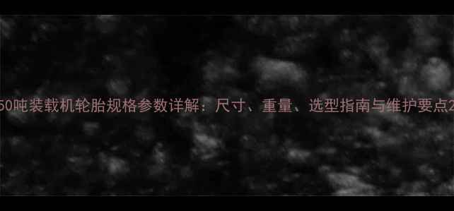 图片 50吨装载机轮胎规格参数详解：尺寸、重量、选型指南与维护要点2