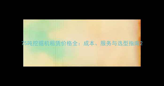 图片 75吨挖掘机租赁价格全：成本、服务与选型指南2