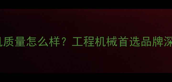 图片 JCM挖机质量怎么样？工程机械首选品牌深度评测