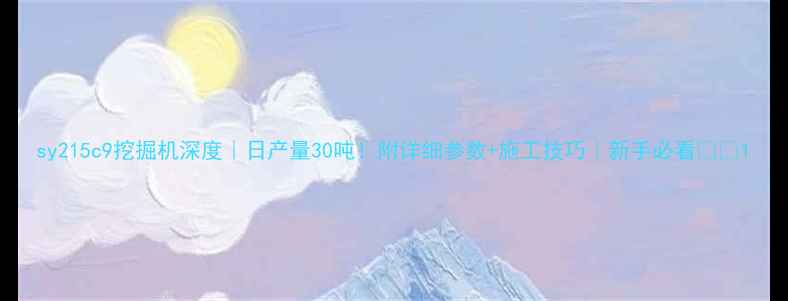 图片 sy215c9挖掘机深度｜日产量30吨！附详细参数+施工技巧｜新手必看🚜💪1