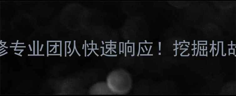 24小时挖机维修专业团队快速响应挖掘机故障处理全攻略