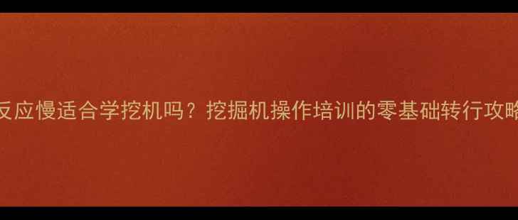 图片 ✨反应慢适合学挖机吗？挖掘机操作培训的零基础转行攻略🔧