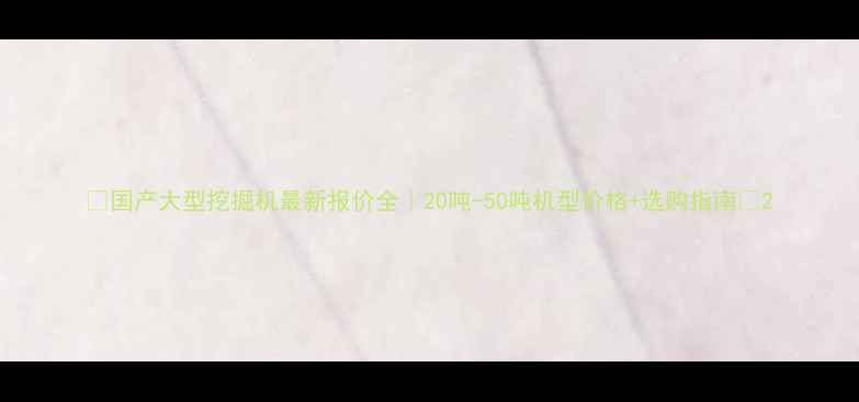 图片 ✨国产大型挖掘机最新报价全｜20吨-50吨机型价格+选购指南🔥2