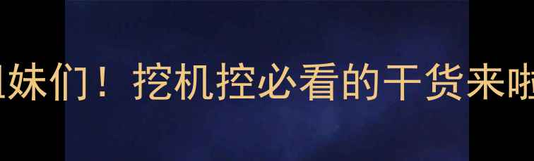 姐妹们挖机控必看的干货来啦