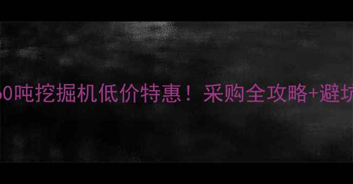 图片 ✨惠州60吨挖掘机低价特惠！采购全攻略+避坑指南✨