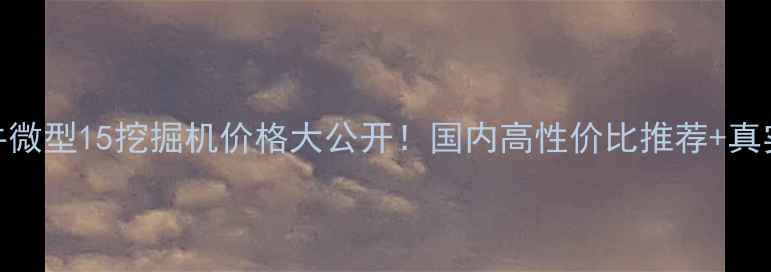 最新款犀牛微型15挖掘机价格大公开国内高性价比推荐真实用户测评