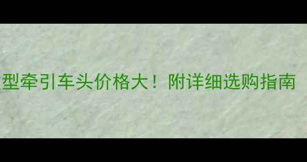 电动重型牵引车头价格大附详细选购指南附图