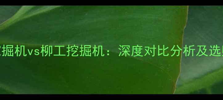 三一挖掘机vs柳工挖掘机深度对比分析及选购指南
