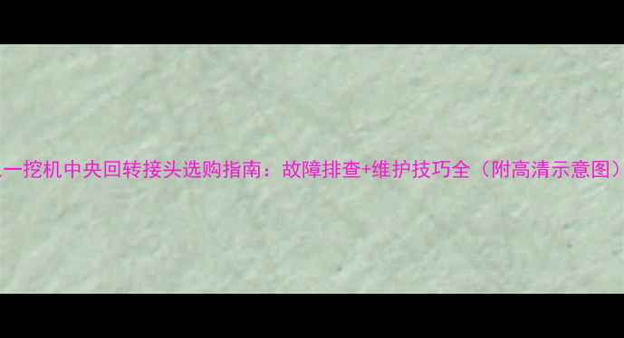 图片 三一挖机中央回转接头选购指南：故障排查+维护技巧全（附高清示意图）1
