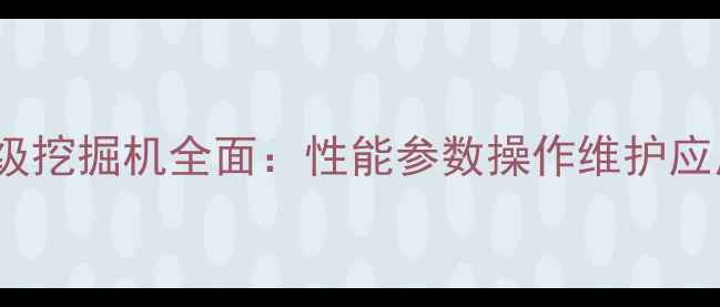 图片 三一重工200吨级挖掘机全面：性能参数操作维护应用场景深度指南