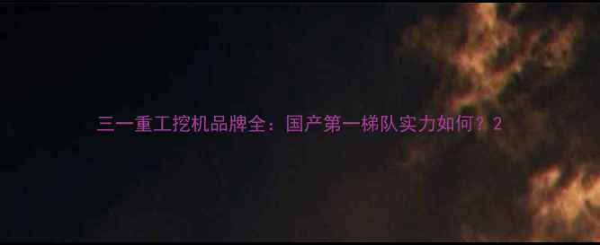 图片 三一重工挖机品牌全：国产第一梯队实力如何？2