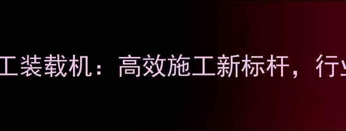 图片 三一重工龙工装载机：高效施工新标杆，行业领先技术2