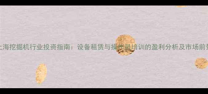 图片 上海挖掘机行业投资指南：设备租赁与操作员培训的盈利分析及市场前景