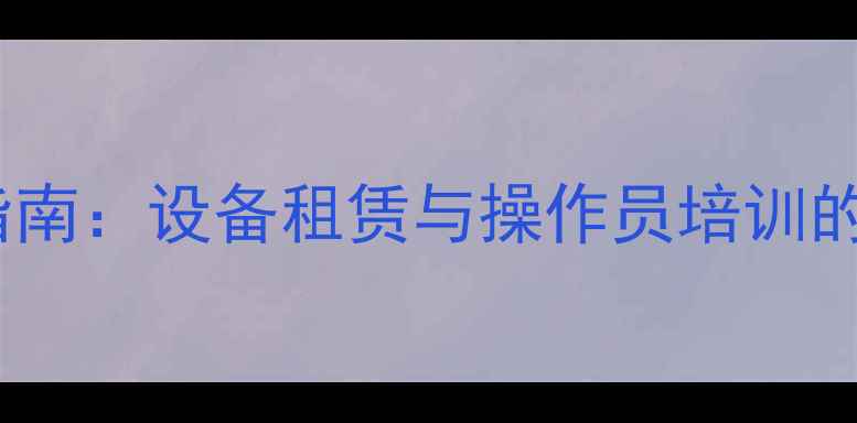 图片 上海挖掘机行业投资指南：设备租赁与操作员培训的盈利分析及市场前景1