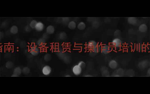 上海挖掘机行业投资指南设备租赁与操作员培训的盈利分析及市场前景