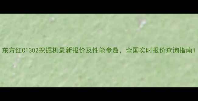 图片 东方红C1302挖掘机最新报价及性能参数，全国实时报价查询指南1
