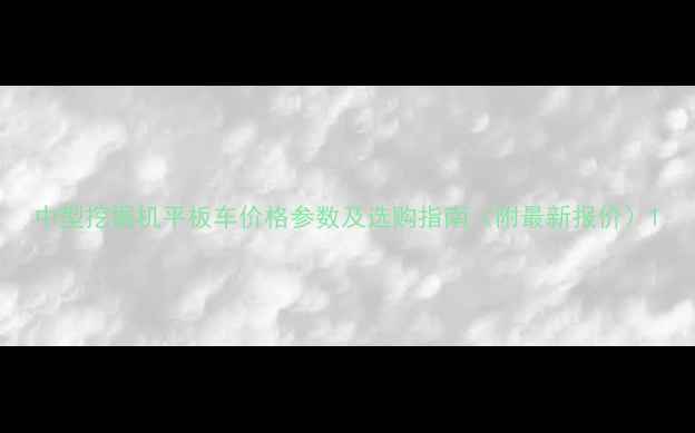 图片 中型挖掘机平板车价格参数及选购指南（附最新报价）1