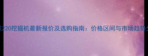 中联220挖掘机最新报价及选购指南价格区间与市场趋势分析