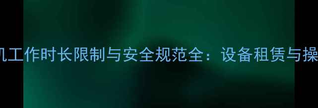 图片 临工挖机工作时长限制与安全规范全：设备租赁与操作指南2