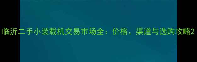 临沂二手小装载机交易市场全价格渠道与选购攻略