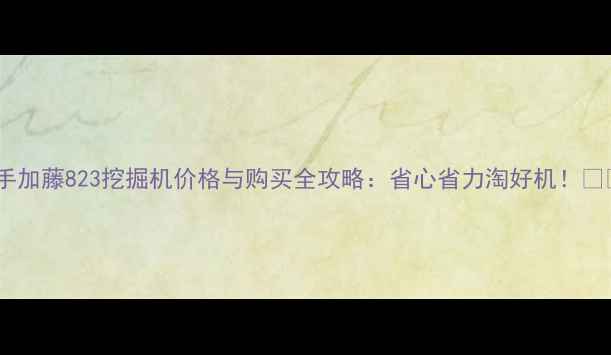 图片 二手加藤823挖掘机价格与购买全攻略：省心省力淘好机！🔧💰1