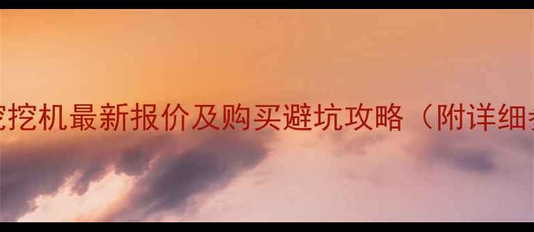 图片 二手微型挖挖机最新报价及购买避坑攻略（附详细参数对比）