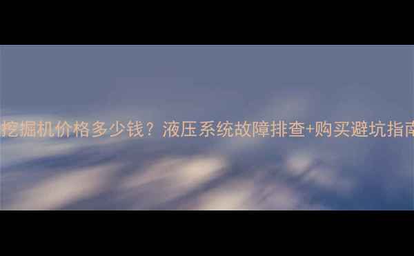 二手铁甲液压挖掘机价格多少钱液压系统故障排查购买避坑指南市场分析全