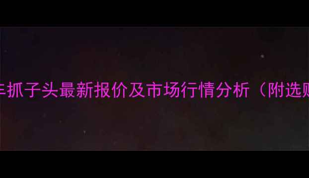 二手铲车抓子头最新报价及市场行情分析附选购指南