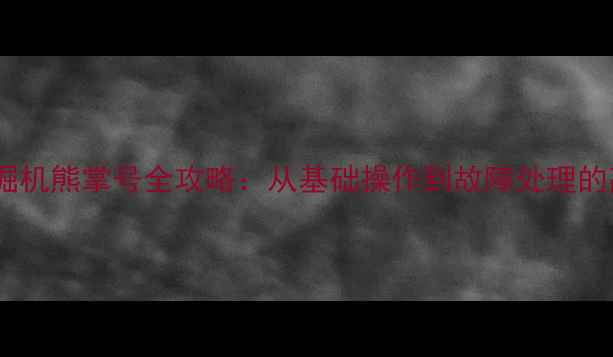 图片 优力挖挖掘机熊掌号全攻略：从基础操作到故障处理的高效指南2