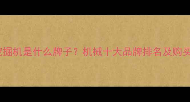 图片 住友挖掘机是什么牌子？机械十大品牌排名及购买指南1