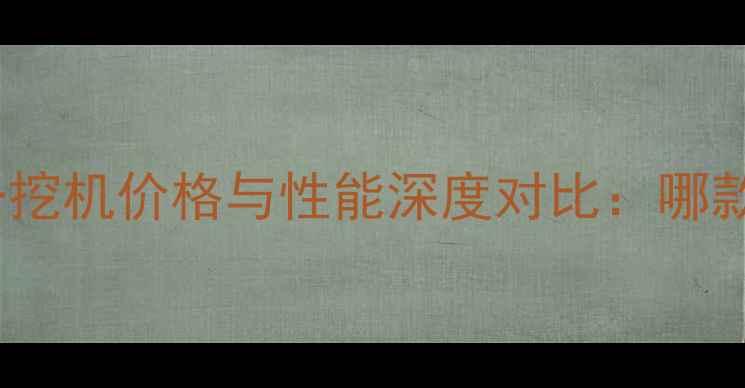 住友挖机VS三一挖机价格与性能深度对比哪款更值得投资