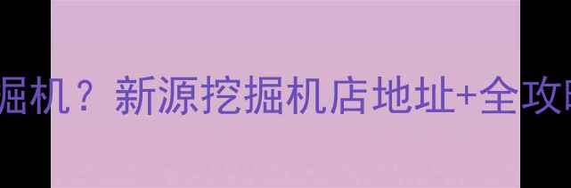 保定哪里买二手挖掘机新源挖掘机店地址全攻略附保养指南