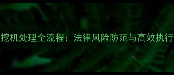 图片 债权挖机处理全流程：法律风险防范与高效执行指南