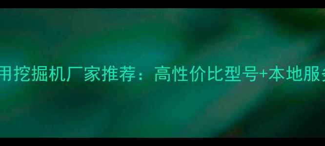 图片 兰州农用挖掘机厂家推荐：高性价比型号+本地服务指南1