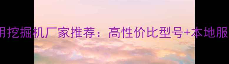 图片 兰州农用挖掘机厂家推荐：高性价比型号+本地服务指南2