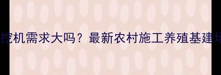 农村小挖机需求大吗最新农村施工养殖基建场景全