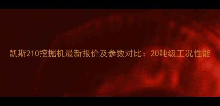 凯斯210挖掘机最新报价及参数对比20吨级工况性能