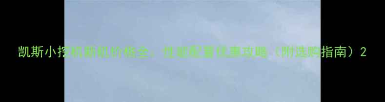 图片 凯斯小挖机新机价格全：性能配置优惠攻略（附选购指南）2