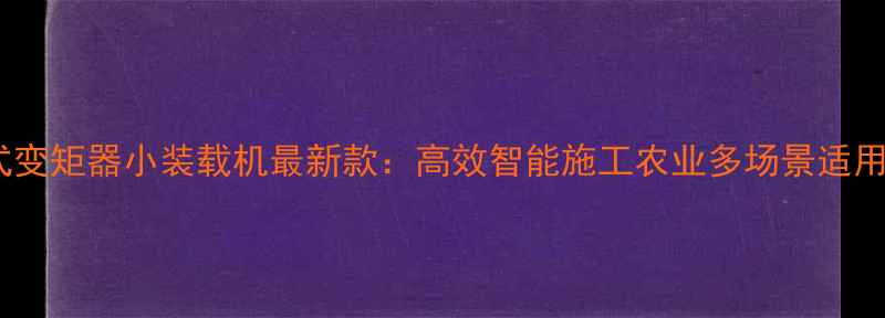 分体式变矩器小装载机最新款高效智能施工农业多场景适用设备