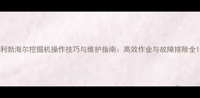 图片 利勃海尔挖掘机操作技巧与维护指南：高效作业与故障排除全1