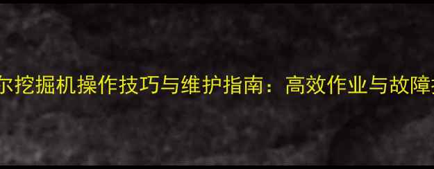利勃海尔挖掘机操作技巧与维护指南高效作业与故障排除全