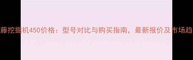 加藤挖掘机450价格型号对比与购买指南最新报价及市场趋势