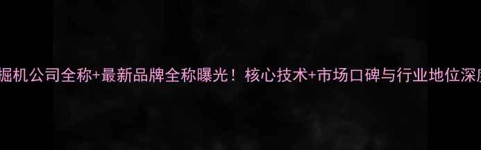 加藤挖掘机公司全称最新品牌全称曝光核心技术市场口碑与行业地位深度解读